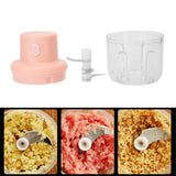 250ml Pink Electric Meat Grinder Food Chopper Mini Kitchen Shredder USB Charging - Extra Image
