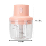 250ml Pink Electric Meat Grinder Food Chopper Mini Kitchen Shredder USB Charging