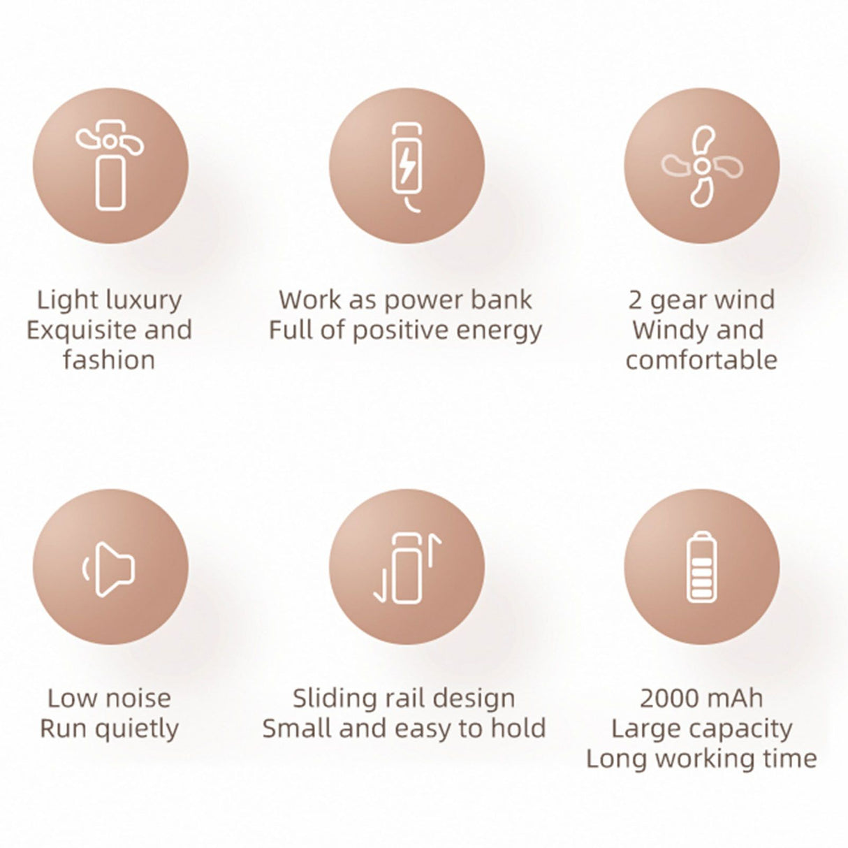 Portable Mini Electric Fan USB Rechargeable Handheld Cooling Fan for Outdoor Traveling