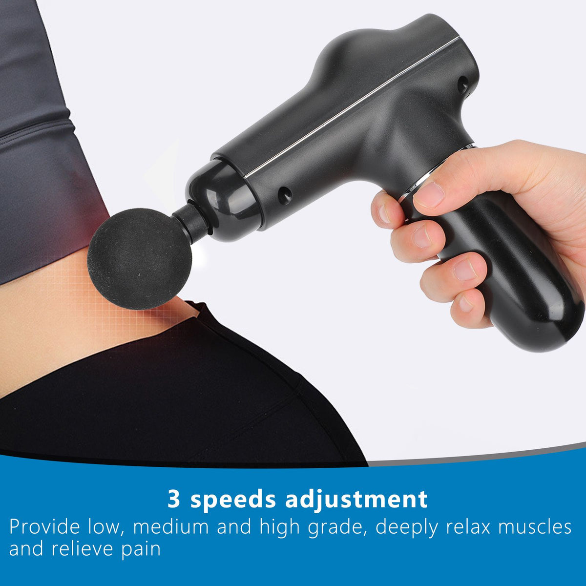Mini Muscle Stimulator Body Relaxation Portable Muscle Massager Equipment with 3 Gears(Black Metallic PaintUV Varnishing )