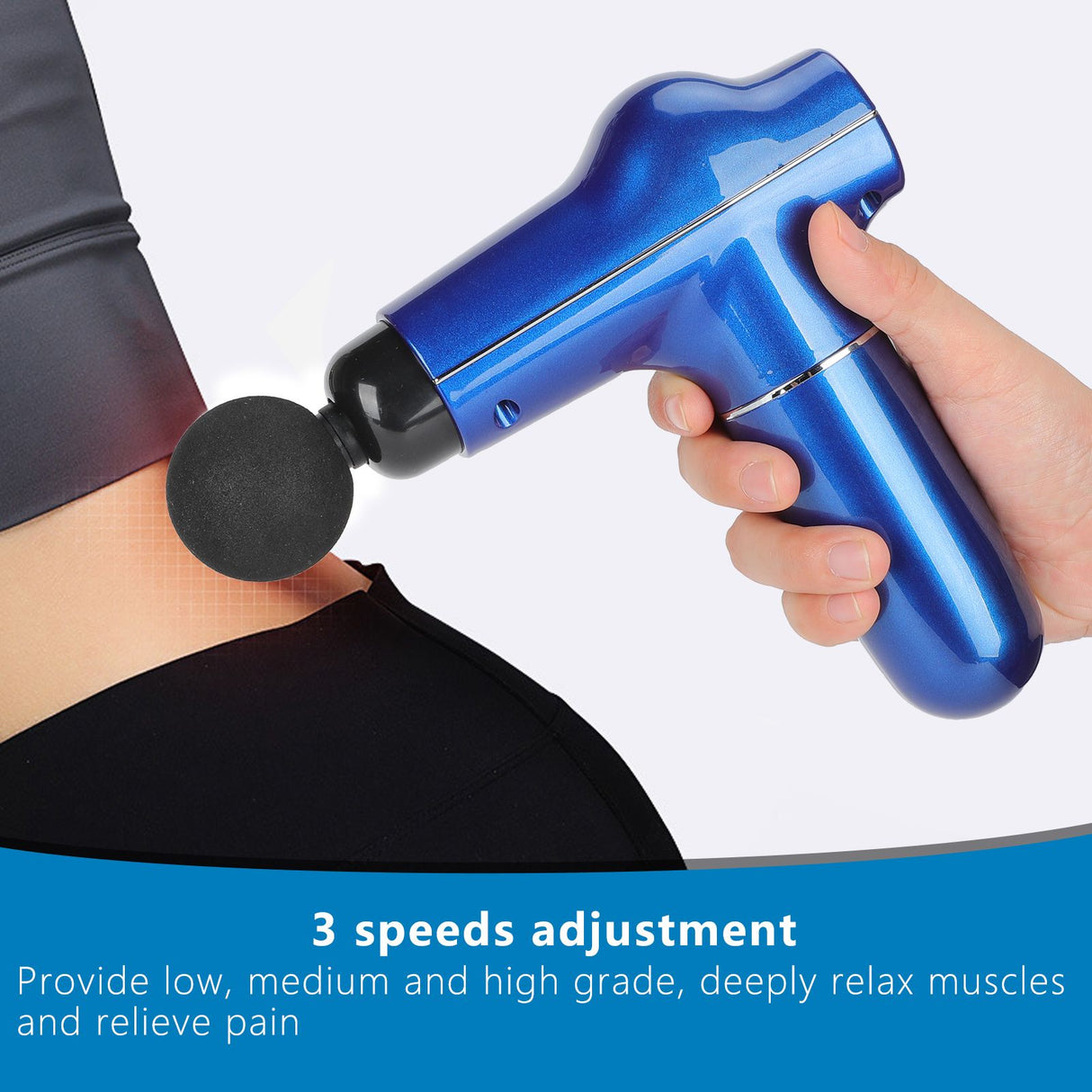 Mini Muscle Stimulator Body Relaxation Portable Muscle Massager Equipment with 3 Gears(Blue Metallic PaintUV Varnishing )