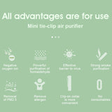 Air Purifier 8 Million Negative Ion Air Cleaner Tie Clip Portable Ion Generator USB ChargingGray