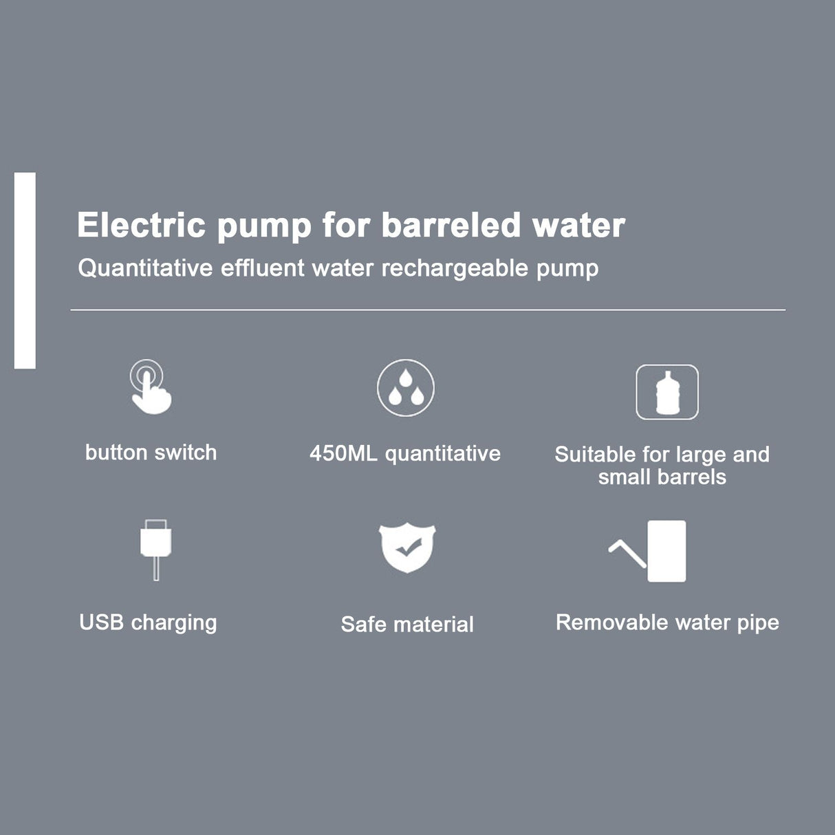 Electric Water Dispenser Portable USB Charging 450ml Quantitative for 4.5L‑18.9L Barreled Water Rabbit Shape