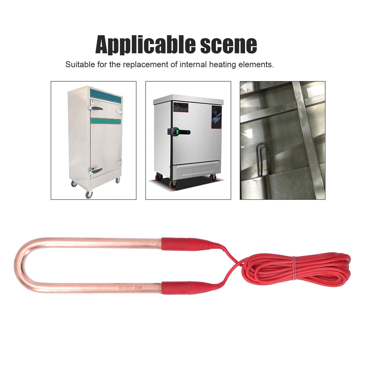 220V Brass Electric Heating Tube AntiExplosion UShape Heating Pipe Heater with 45.3in Cable(1KW 23 x 6.5 x 1cm/9.1 x 2.6 x 0.4in )