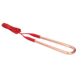 220V Brass Electric Heating Tube AntiExplosion UShape Heating Pipe Heater with 45.3in Cable(2KW 26.5 x 6.5 x 1cm/10.4 x 2.6 x 0.4in ) - Close-Up Angle