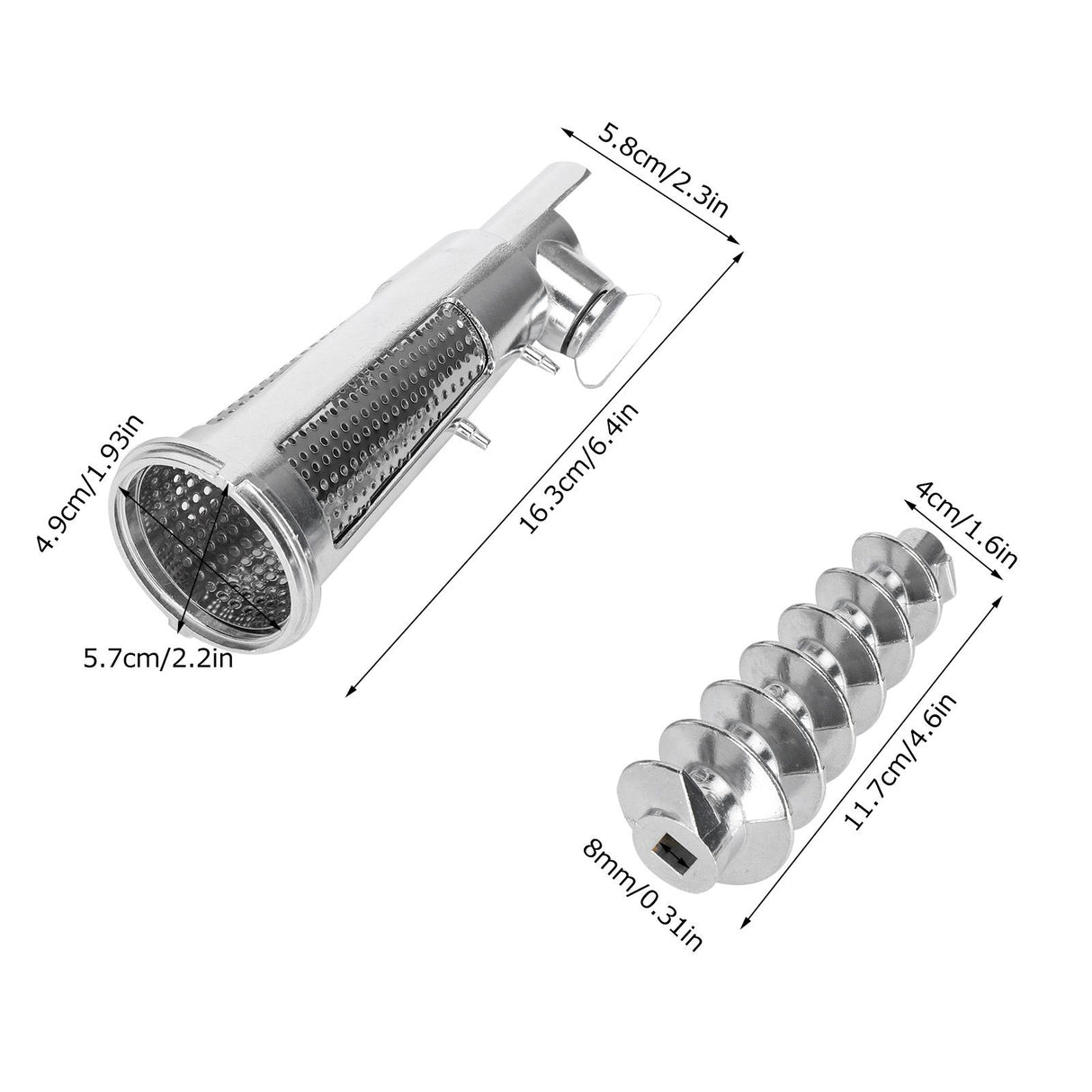 Meat Grinder Tomato Juicer Screw Shaft Filter Sleeve Baffle Accessories for Mixer Attachment