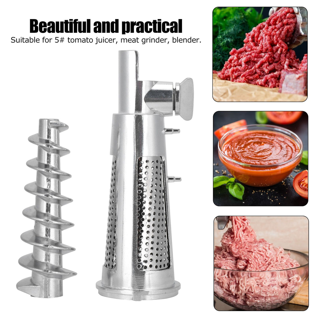 Meat Grinder Tomato Juicer Screw Shaft Filter Sleeve Baffle Accessories for Mixer Attachment