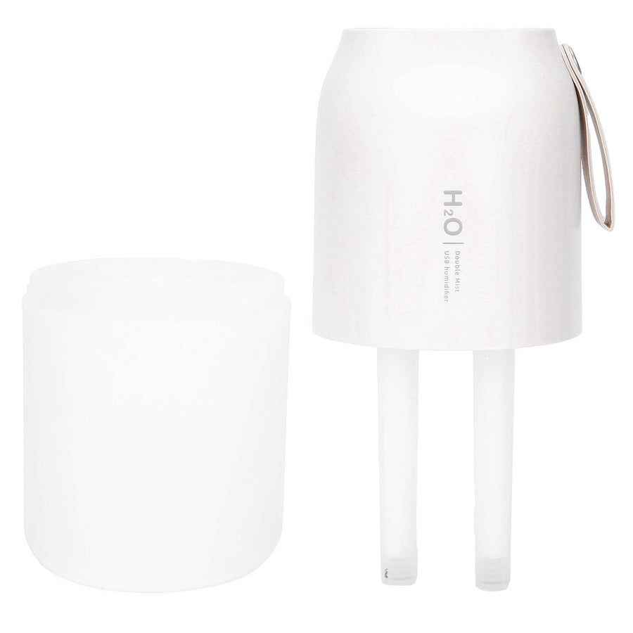 300ml Double Spray Humidifier Diffuser USB Charging Nanometer Atomization 2 Gears Night LightWhite