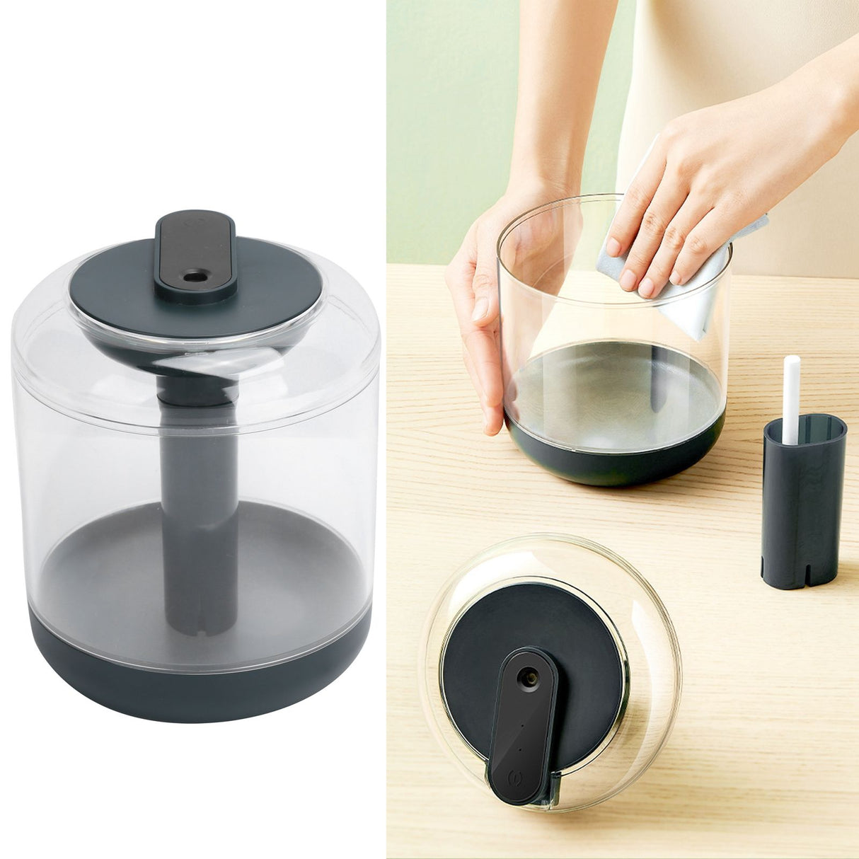 1000ml Atomizing Humidifier with LED Night Light USB Charging for Home Office Green