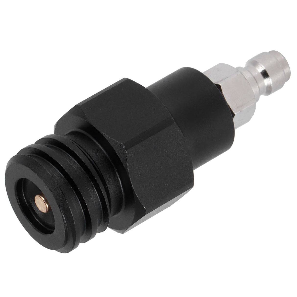 8mm Male Quick Plug to Male Thread TR21-4 CO2 Cylinder Tank Adapter Connector for Soda Club(Black )