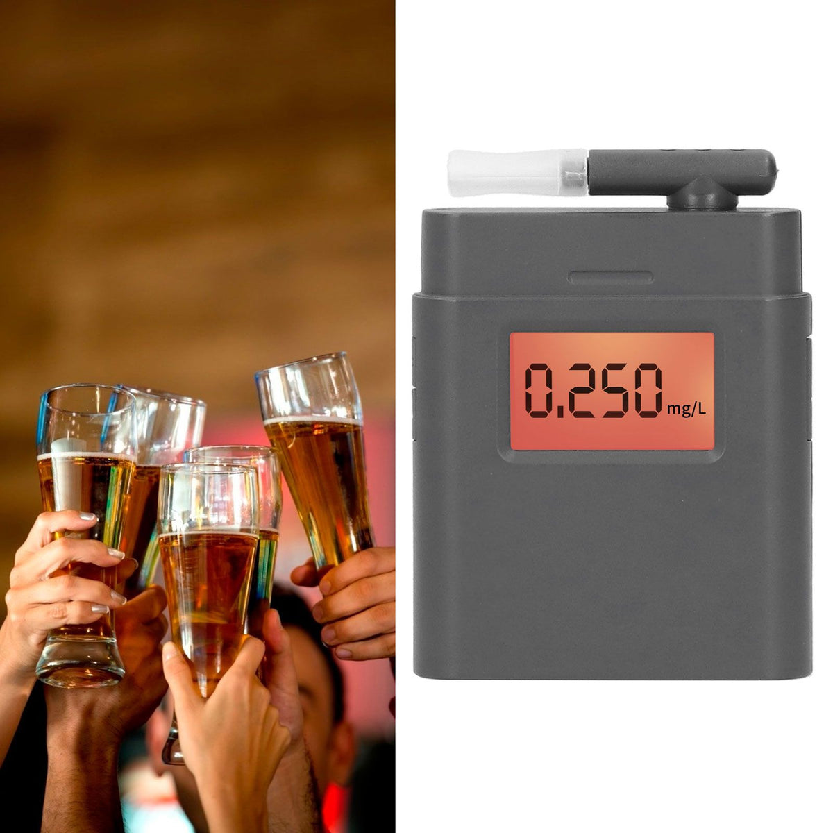 Alcohol Tester Portable Breathalyzer Analyzer High Accuracy Alcohol Breath Detector