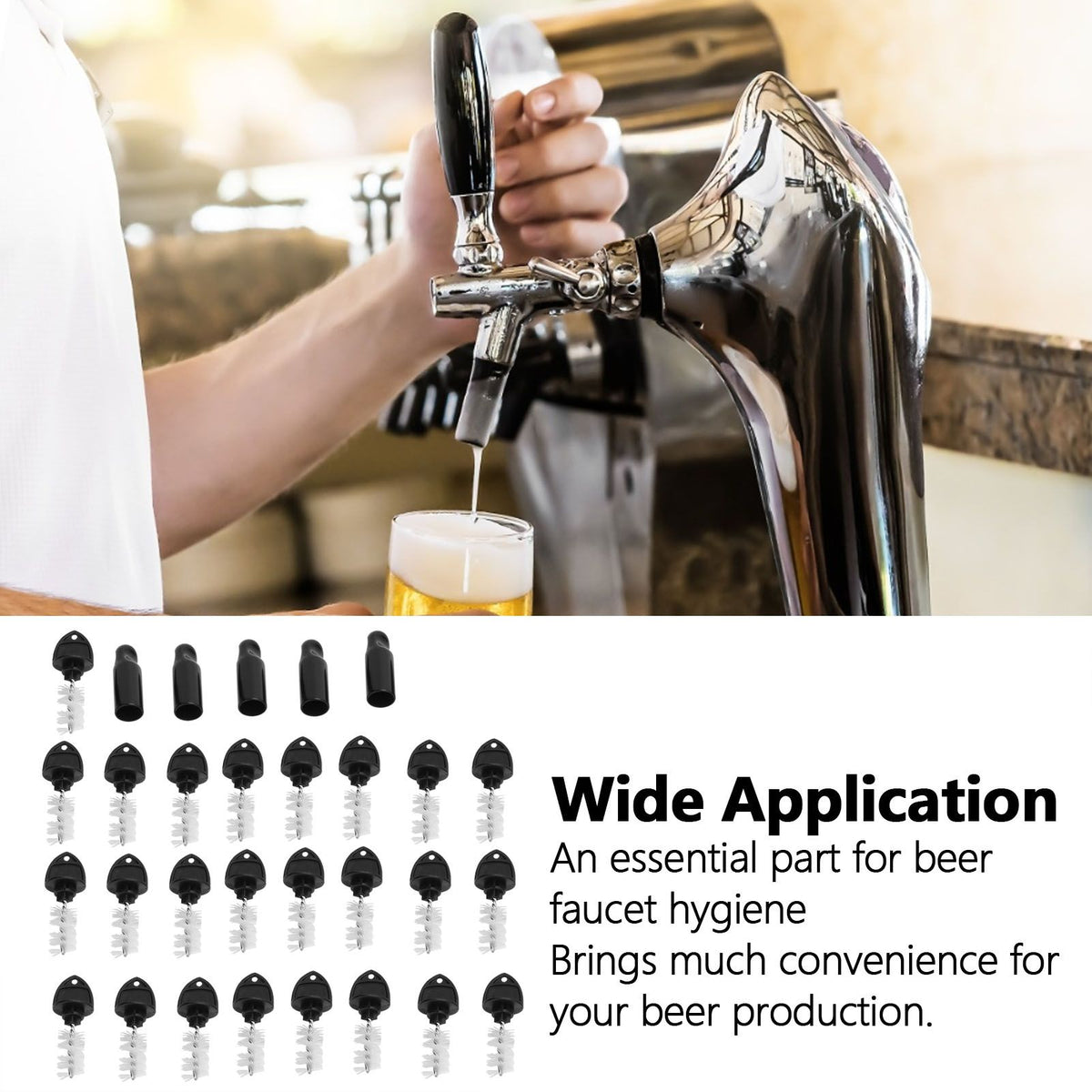 25PCS Beer Plugs Tap Brush 5PCS Beer Tap Cover Faucet Cap Beer Machine Faucet Accessories Set