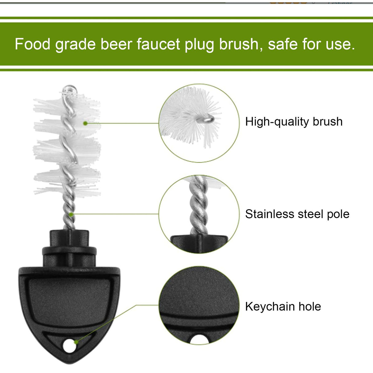 5Pcs Beer Tap Brush 5Pcs Draft Beer Faucet Cap Set Accessories for Home Bar Use