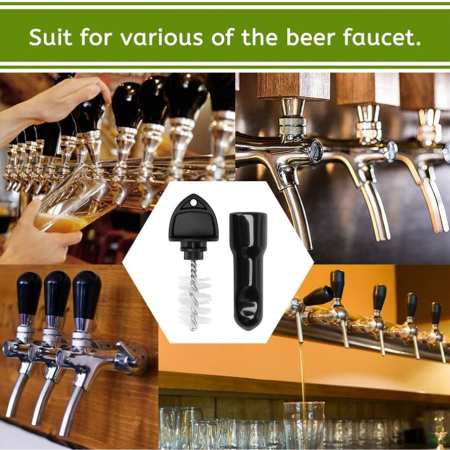 5Pcs Beer Tap Brush 5Pcs Draft Beer Faucet Cap Set Accessories for Home Bar Use