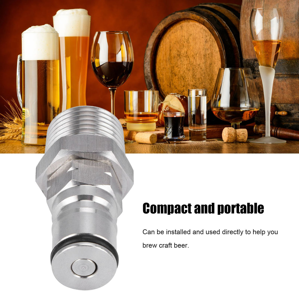 19/32‑18 Ball Lock Post with 1/2in NPT Male Thread Gas Ball Lock Keg Post Adapter for Corny Keg