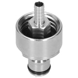 Stainless Steel Carbonation Cap with 5/16in Barb Ball Lock Type Fit Soft PET Bottle Beer Making - Side View