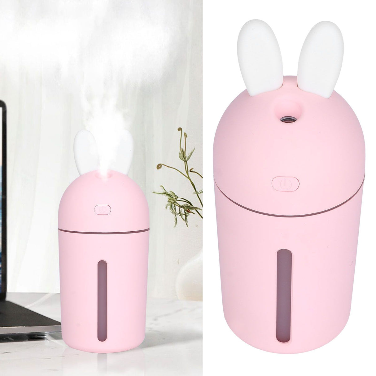 200ml Mini Air Humidifier 3 Hours Timing Ambience Night Light Desktop Humidifier USB PoweredPink
