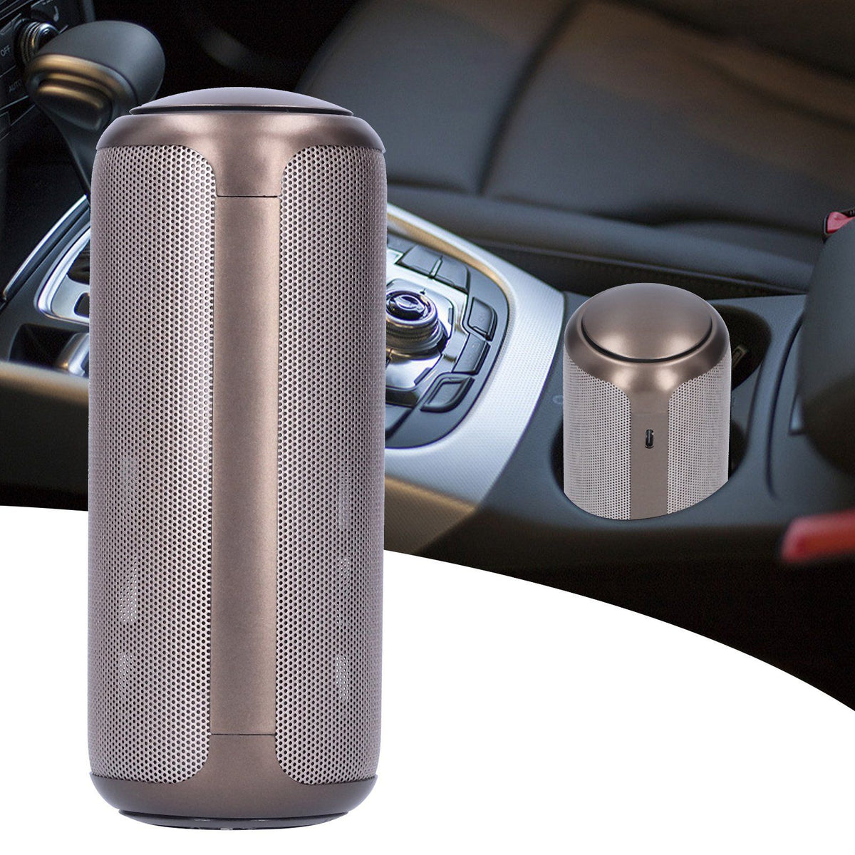 Air Purifier Portable 2Speed Negative Ion Air Cleaner StartStop with Car USB Powered(Gold )