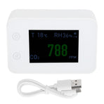 2.8in Air Quality Detector Infrared Induction Digital CO2 PM2.5 Tester USB Charging White