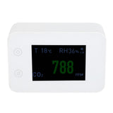 2.8in Air Quality Detector Infrared Induction Digital CO2 PM2.5 Tester USB Charging White - Front View