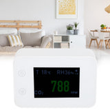 2.8in Air Quality Detector Infrared Induction Digital CO2 PM2.5 Tester USB Charging White - Extra Image