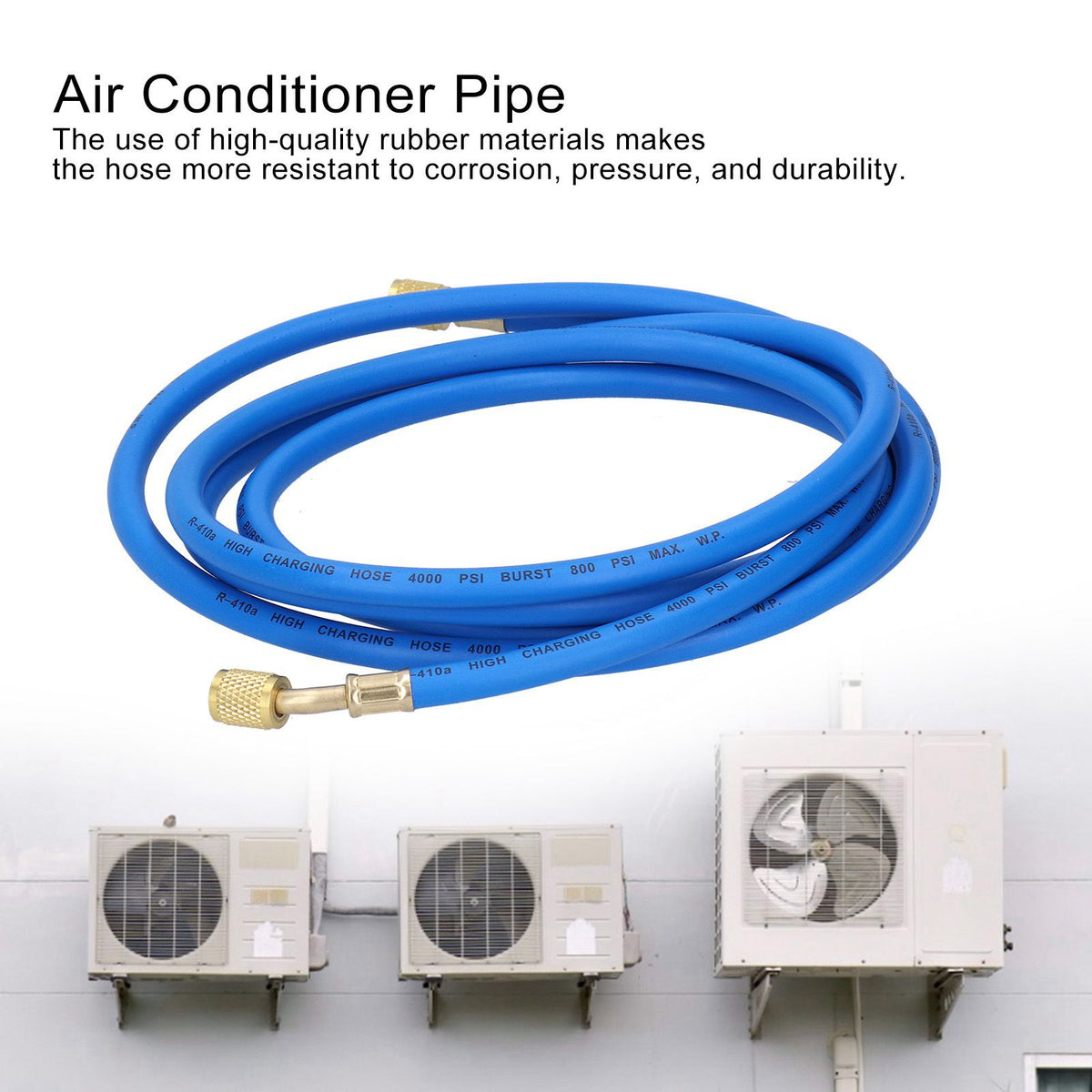 Air Conditioner Refrigerant Recharge Hose AirConditioning Refrigeration Adding Tool Accessory(Double joint standard anglais 1Pc 3 mètres )