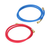Refrigerant Charging Hose Fluoride Adding Tube Car Air Conditioning Repair Tool Car AccessoriesFor R410 2Pcs 1.5m - Side View