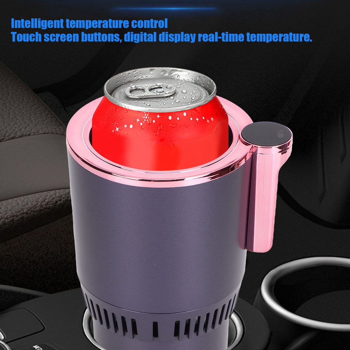 12V Car Cup Cooler Warmer Portable Car Heating Cooling Cup Holder for Home Travel UseRose Gold