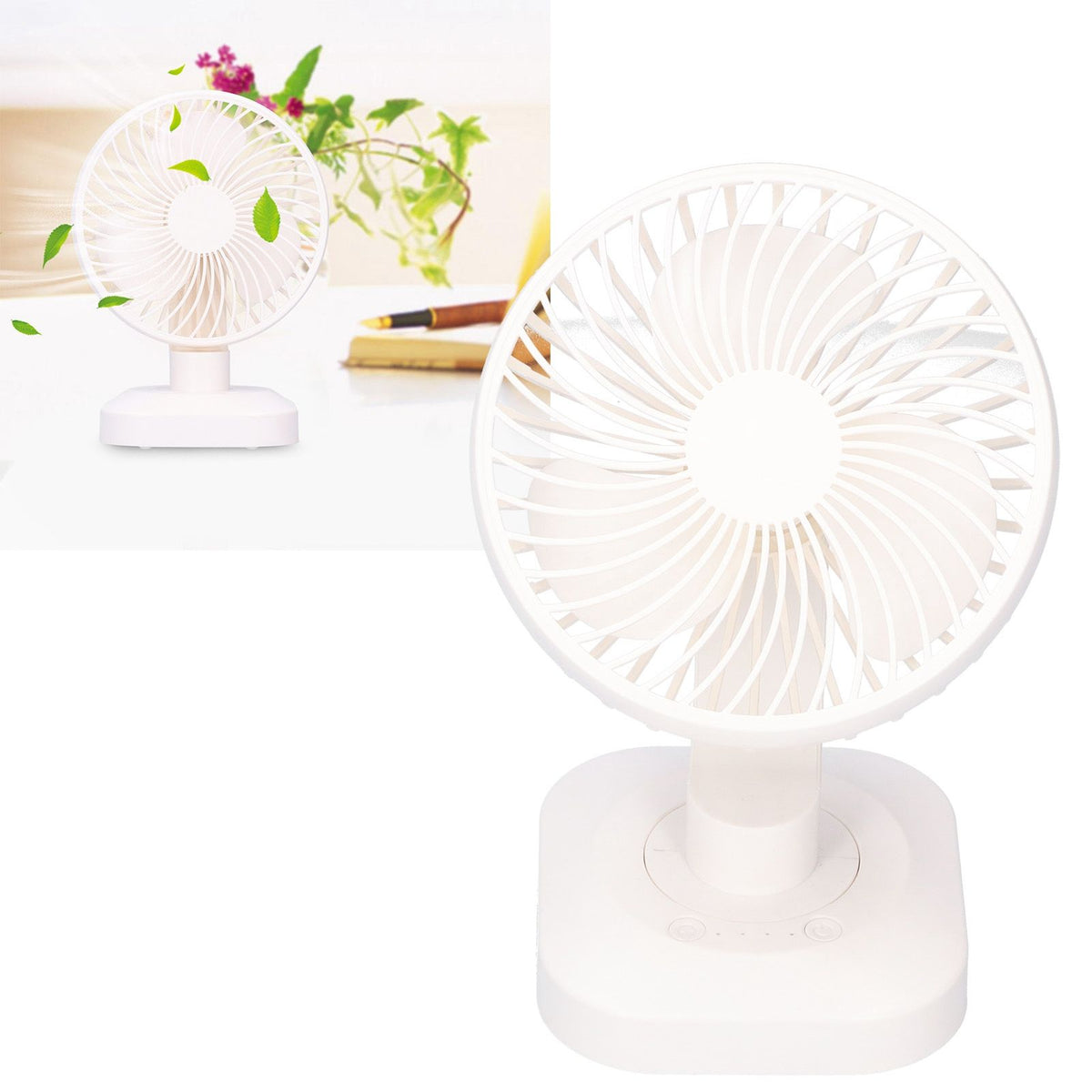 Table Fan Adjustable Portable Mini Fan 3‑Speeds Desktop Fan for Office Home USB Charging