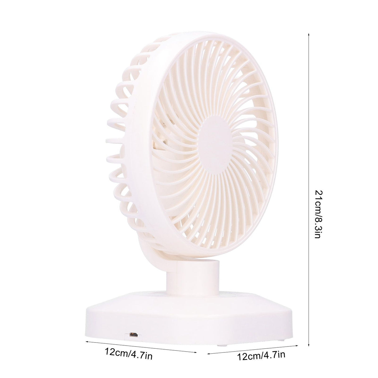 Table Fan Adjustable Portable Mini Fan 3‑Speeds Desktop Fan for Office Home USB Charging