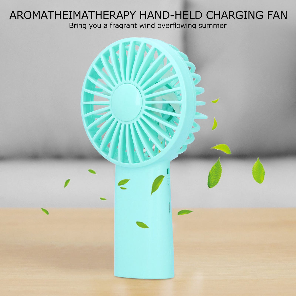 Mini Handheld Fan Desktop Portable USB Rechargeable Fan for Home Office with Aromatherapy Tablets