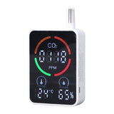 Air Quality Monitor Digital CO2 Meter Carbon Dioxide Detector Portable Temperature Humidity Tester - 45-Degree Angle