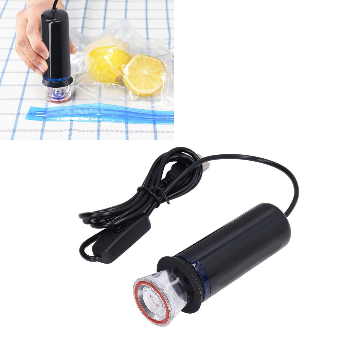 Electric Air Pump USB Powered Electric Vacuum Pump with 2 Nozzles and Storage Bag for Travel