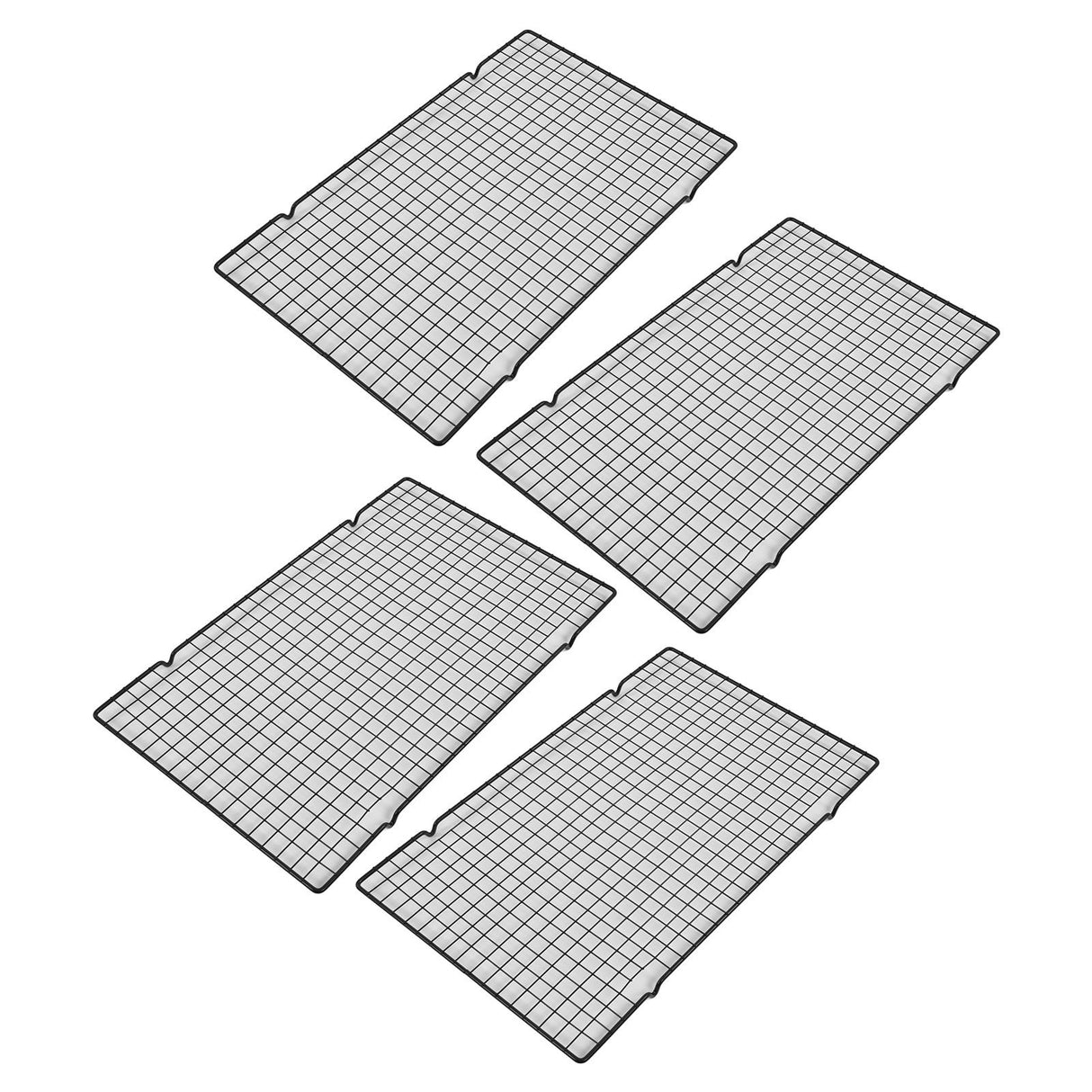 4PCS Barbecue Cooling Rack Stainless Steel Cooling Grid Tray Cake Cookies Baking Rack for Kitchen