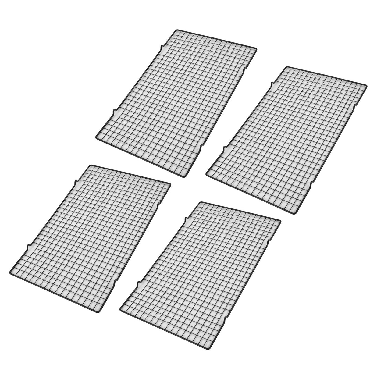 4PCS Barbecue Cooling Rack Stainless Steel Cooling Grid Tray Cake Cookies Baking Rack for Kitchen