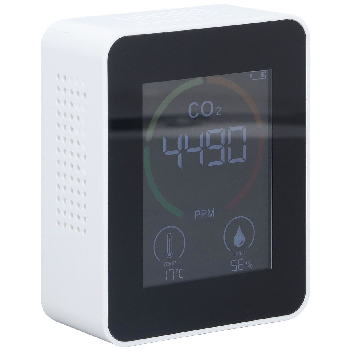 Bluetooth Carbon Dioxide Air Quality Monitor TVOC Tester 60 Day Data Storage Humidity Temperature Meter USB Power SupplyWhite