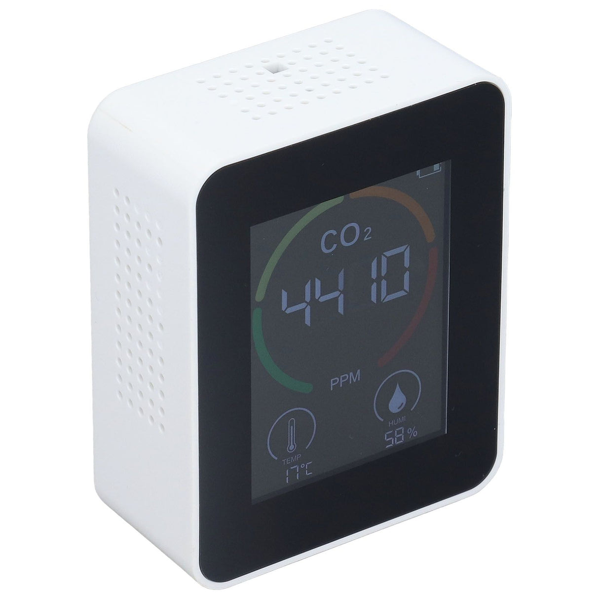 Bluetooth Carbon Dioxide Air Quality Monitor TVOC Tester 60 Day Data Storage Humidity Temperature Meter USB Power SupplyWhite