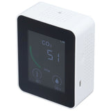 Bluetooth Carbon Dioxide Air Quality Monitor TVOC Tester 60 Day Data Storage Humidity Temperature Meter USB Power SupplyWhite - 45-Degree Angle