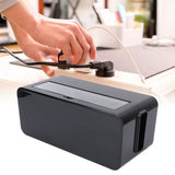 Power Socket Storage Box Safe Dustproof Socket Wire Organizer Plastic Box for Home MediumBlack - Extra Image