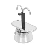Moka Pot 100ml Dual Pipe Stainless Steel Durable Food Grade Anti Scald Nonslip Thickened Strainer Widely Used Mocha Pot - Front View