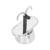 Moka Pot 100ml Dual Pipe Stainless Steel Durable Food Grade Anti Scald Nonslip Thickened Strainer Widely Used Mocha Pot