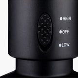 Mini USB Bladeless Tower Fan 2 Wind Speeds and Modes Standing Fan for Bedroom Living Room Home Office Black - Top-Down View