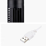 Mini USB Bladeless Tower Fan 2 Wind Speeds and Modes Standing Fan for Bedroom Living Room Home Office Black - 45-Degree Angle