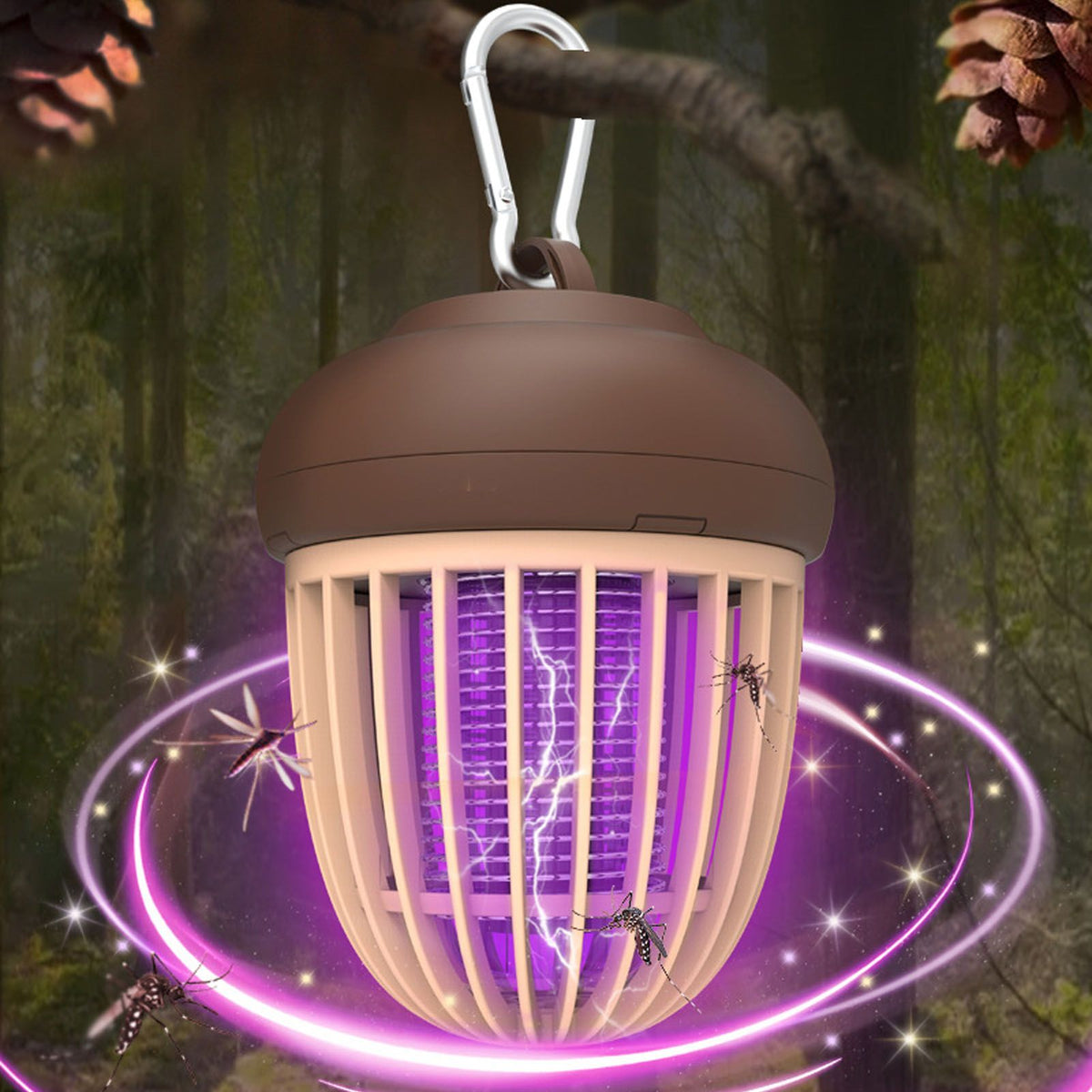 USB Bug Buster Bulb USB Charging Electric Shock Odorless Outdoors Mosquito Lamp for Living Room Kitchen Bedroom Office