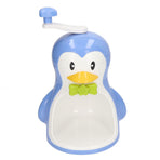Shaved Ice Machine ABS Penguin Shape Blue Household Portable Manual Snow Cone Maker Machine with Container Kitchen Accessories
