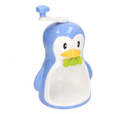 Shaved Ice Machine ABS Penguin Shape Blue Household Portable Manual Snow Cone Maker Machine with Container Kitchen Accessories