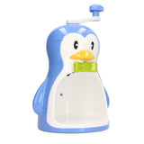 Shaved Ice Machine ABS Penguin Shape Blue Household Portable Manual Snow Cone Maker Machine with Container Kitchen Accessories