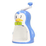 Shaved Ice Machine ABS Penguin Shape Blue Household Portable Manual Snow Cone Maker Machine with Container Kitchen Accessories - Close-Up Angle