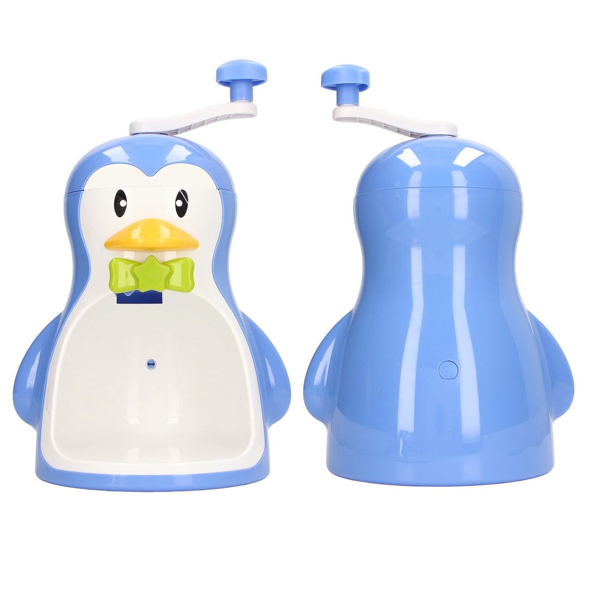 Shaved Ice Machine ABS Penguin Shape Blue Household Portable Manual Snow Cone Maker Machine with Container Kitchen Accessories