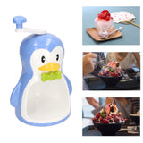 Shaved Ice Machine ABS Penguin Shape Blue Household Portable Manual Snow Cone Maker Machine with Container Kitchen Accessories - Extra Image